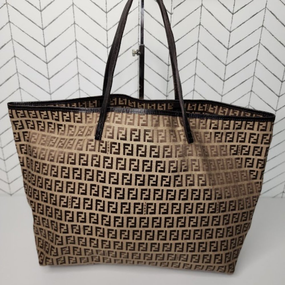 ✨ Fendi Zucchino Canvas Roll Tote Bag